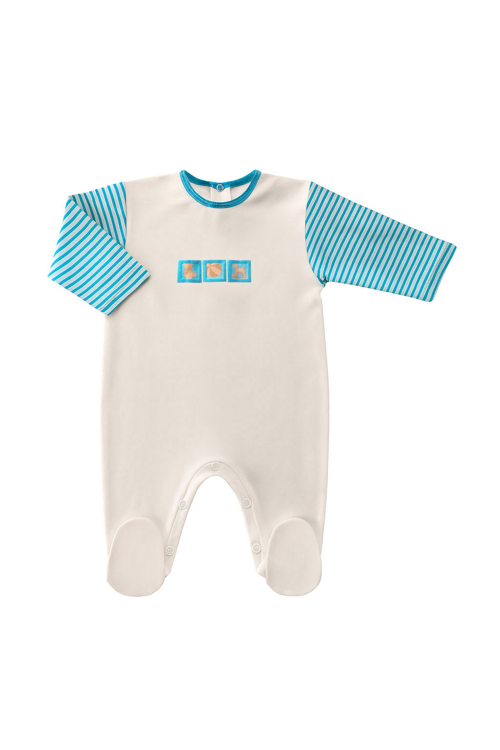 Tutina manica lunga rigata in cotone makò con stampa