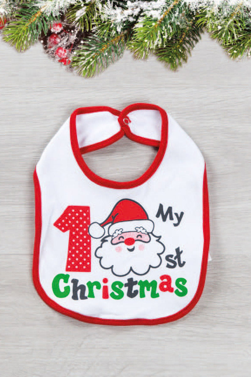 Bavetta Neonato: Stampa Natalizia e Bordo a Contrasto - BabyVip