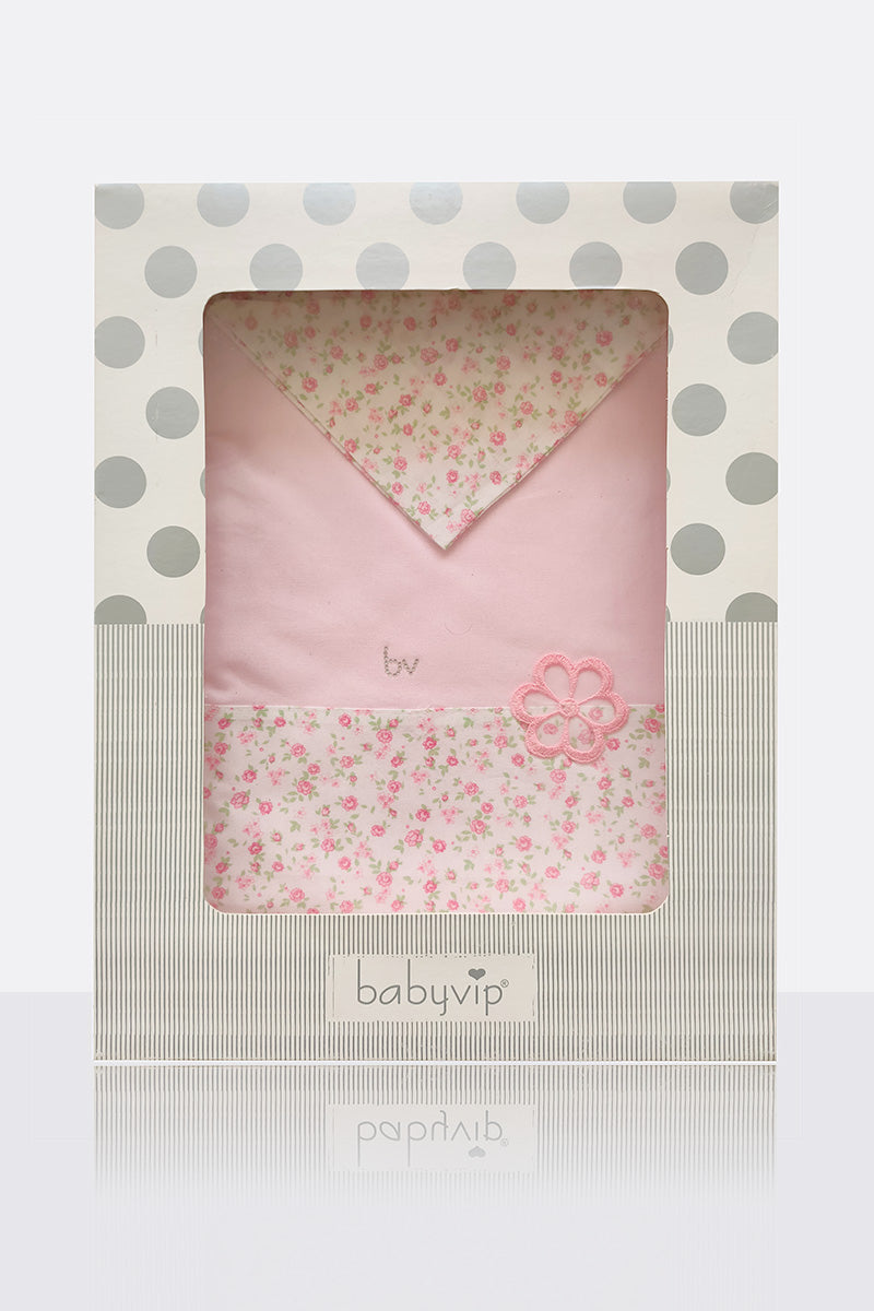 Set lenzuola 3 pezzi BabyVip: ricamo e strass per carrozzina e culletta