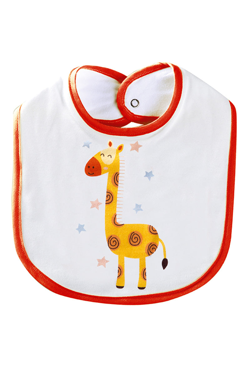 Bavetta in cotone con stampa animaletti jungle