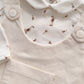 Tutone modello finta salopette in velluto a coste con tasca ed inserti in caldo cotone fantasia anatre