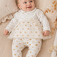Completo 2 pezzi in felpa garzata fantasia pois glitter