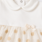 Completo 2 pezzi in felpa garzata fantasia pois glitter