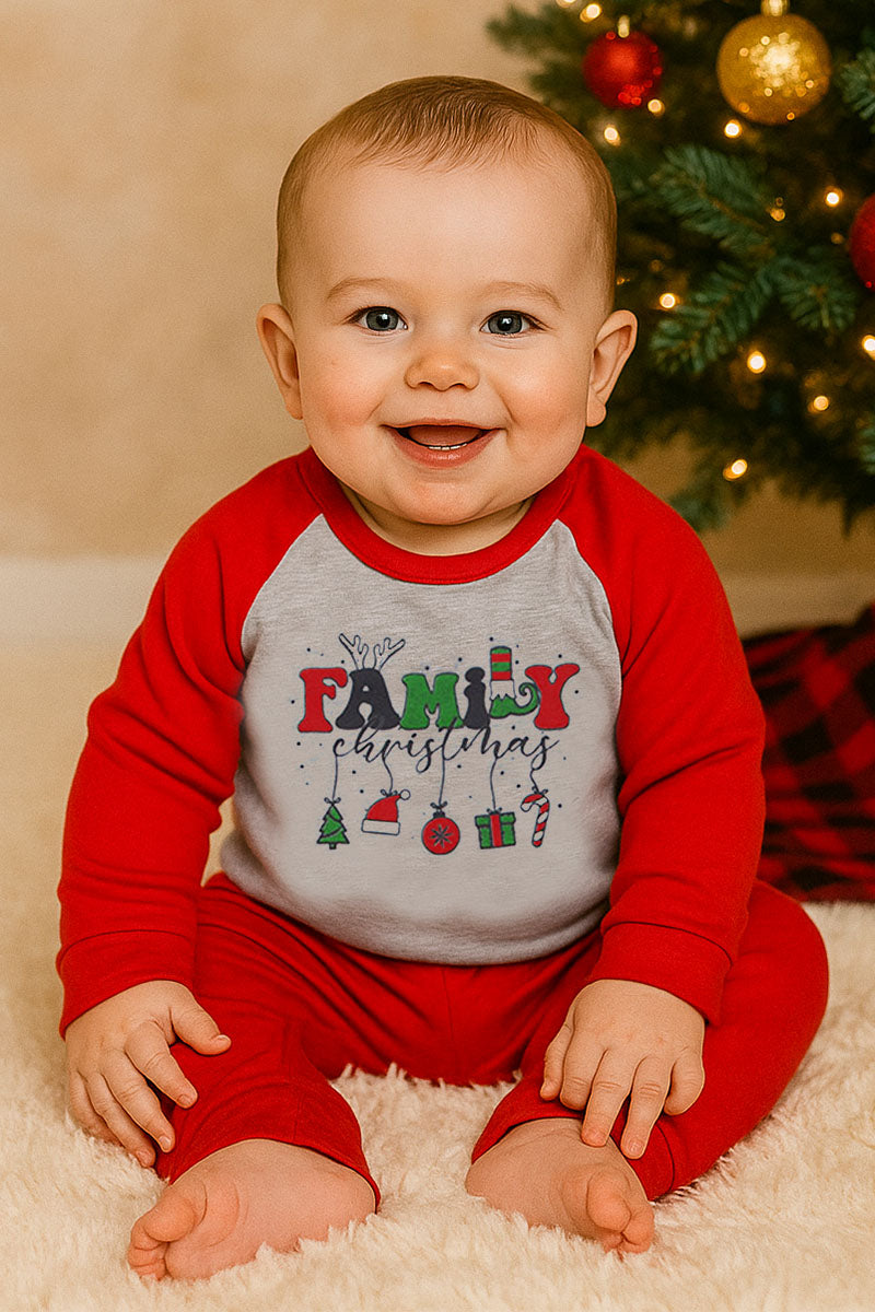 Pigiama neonata/o in caldo cotone con stampa natalizia