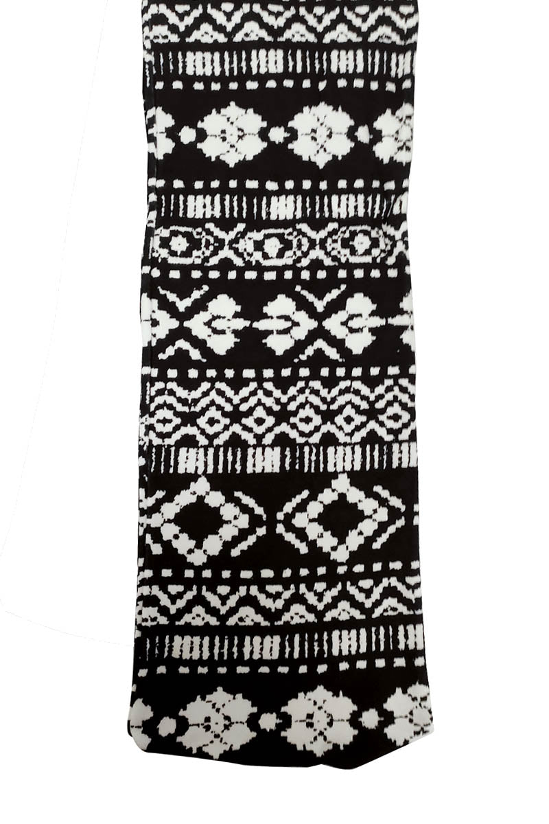 Cappellino con sciarpa in cotone con fantasia geometrica astratta