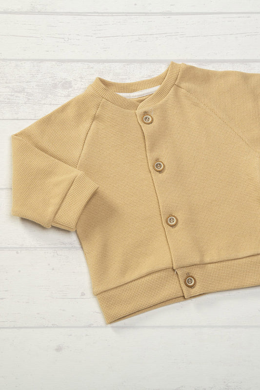 Cardigan in maglia con maniche raglan e bottoni vintage