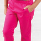 Pantalone modello capri in tela di cotone con tasche e spacchetti sul fondo