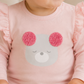 Completo 2 pezzi in cotone elasticizzato garzato con stampa ed applicazione