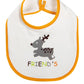 Bavetta in cotone con stampa Friend's e animaletti