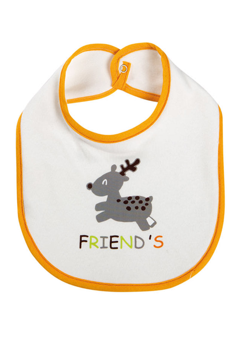 Bavetta in cotone con stampa Friend's e animaletti