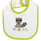 Bavetta in cotone con stampa Friend's e animaletti