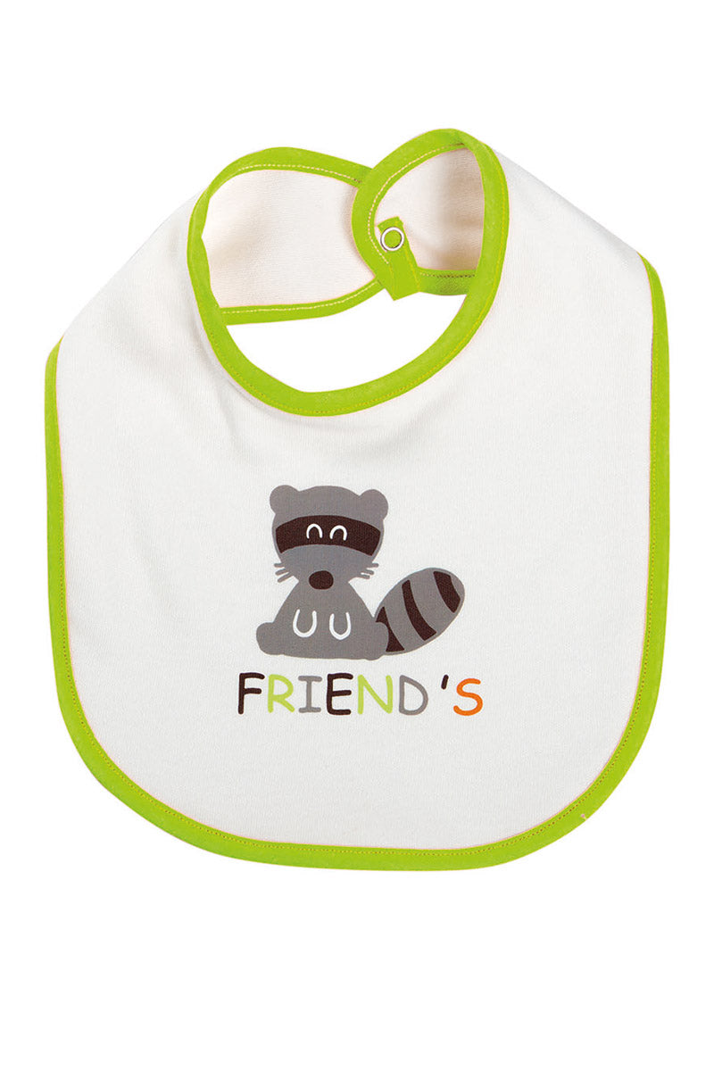 Bavetta in cotone con stampa Friend's e animaletti