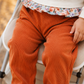 Completo 2 pezzi : Maglia in cotone elasticizzato garzato con stampa + pantalone in velluto a coste
