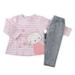 Completo 2 pezzi: Completo 2 pezzi: Maglia in cotone elasticizzato garzato con stampa + leggings in cotone elasticizzato garzato