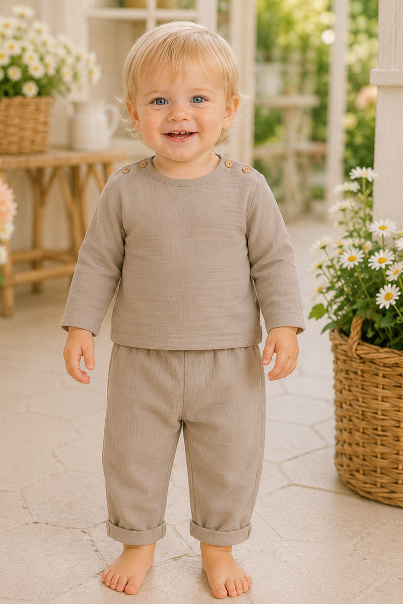 Completo 2 pezzi neonato in cotone organico