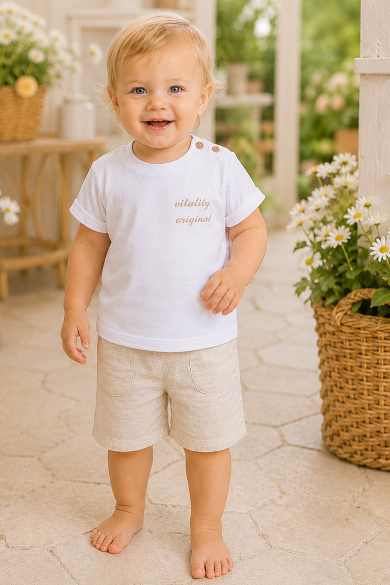 Completo 2 pezzi neonato in cotone organico