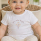 T-shirt neonata a mezza manica  in cotone organico con stampa