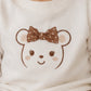 Completo 2 pezzi in felpa garzata con stampa e pantalone a pois