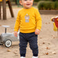 Completo 2 pezzi : Maglia in felpa garzata con stampa e pantalone in jeans elasticizzato