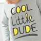 Completo in cotone elasticizzato garzato con stampa e maniche raglan