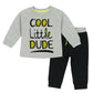 Completo in cotone elasticizzato garzato con stampa e maniche raglan