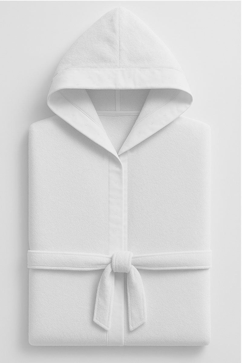 Accappatoio in spugna con cappuccio