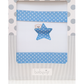 Set lenzuola 3 pezzi per carrozzina e culletta con stella e orsetto