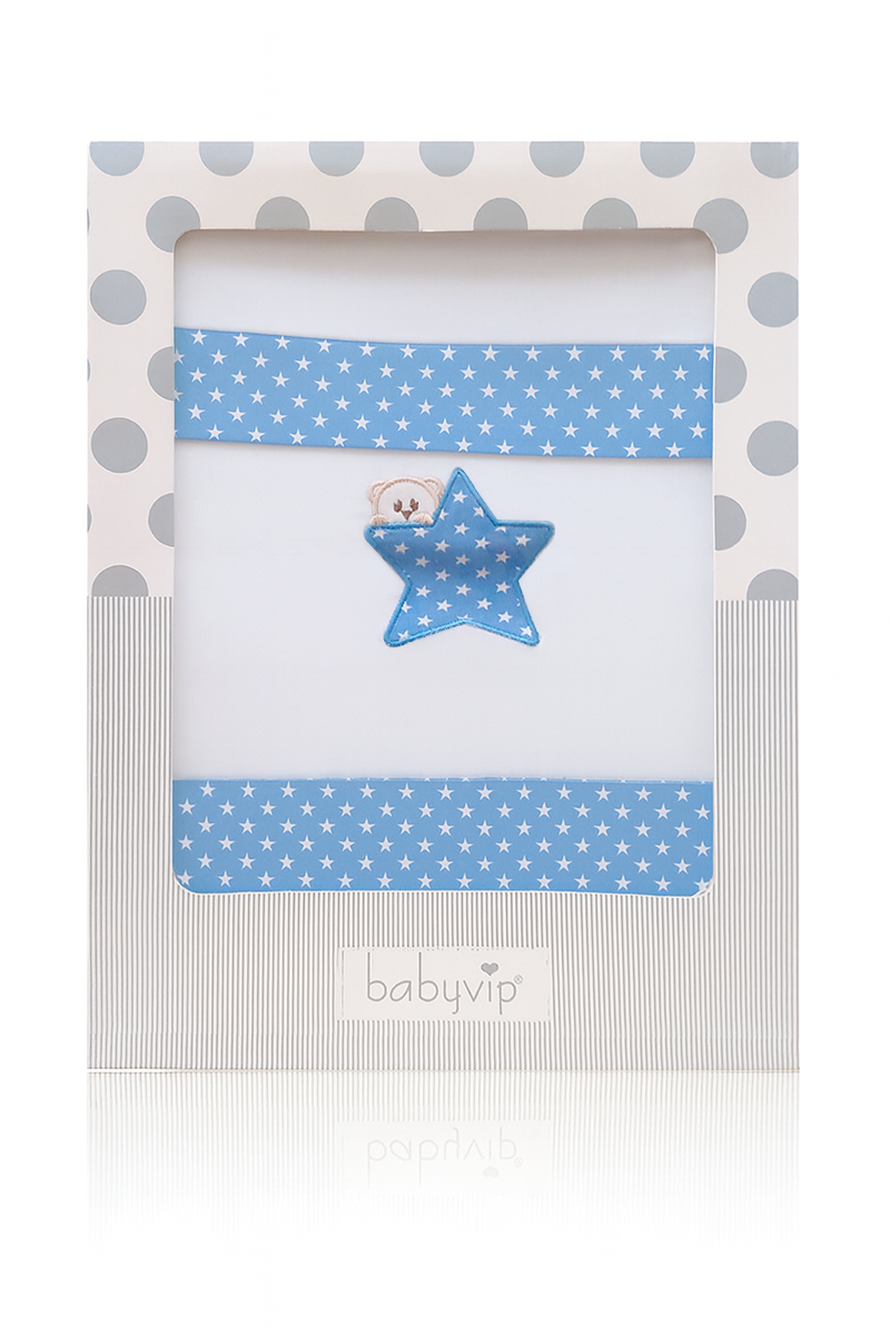 Set lenzuola 3 pezzi per carrozzina e culletta con stella e orsetto