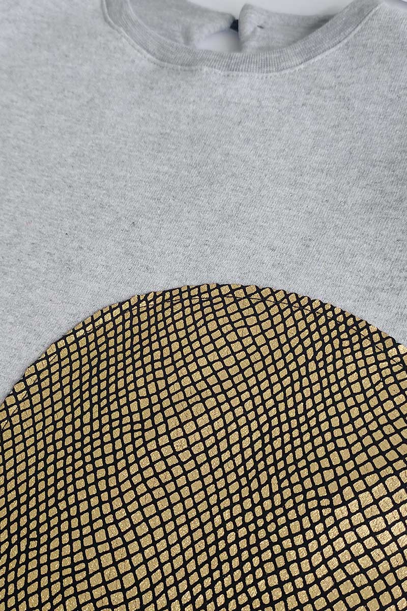 Vestitino in felpa garzata mezza manica con inserto cuore