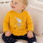 Completo maglia e leggings in cotone elasticizzato garzato con stampa