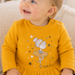 Completo maglia e leggings in cotone elasticizzato garzato con stampa