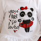 Completo: maglia in cotone elasticizzato garzato con stampa, ricamo, nodino in velluto e leggings fantasia tartan