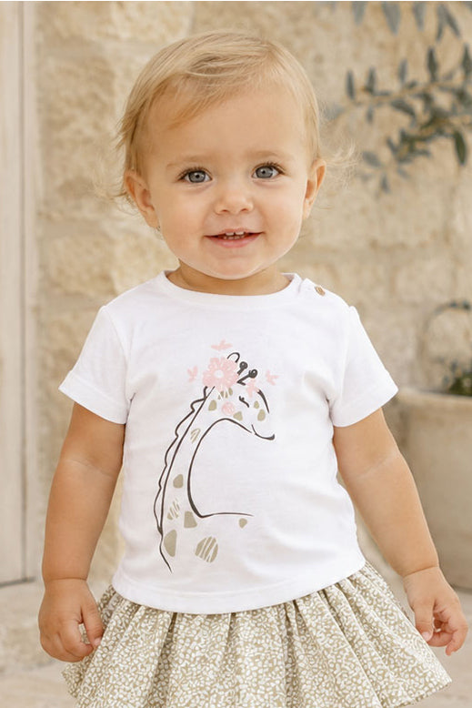 T-shirt neonata in cotone organico con  stampa