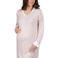 Camicia da notte manica lunga premaman scollo a V con profili in raso