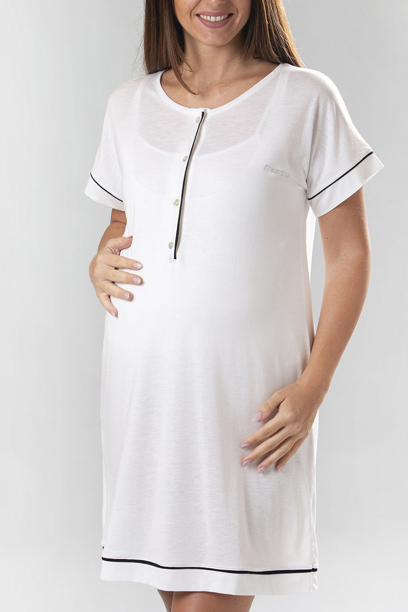 Camicia clinica pre-post parto mezza manica modello serafino