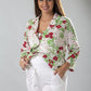 Pigiama pre-post parto manica lunga fantasia floreale e pantalone con coulisse