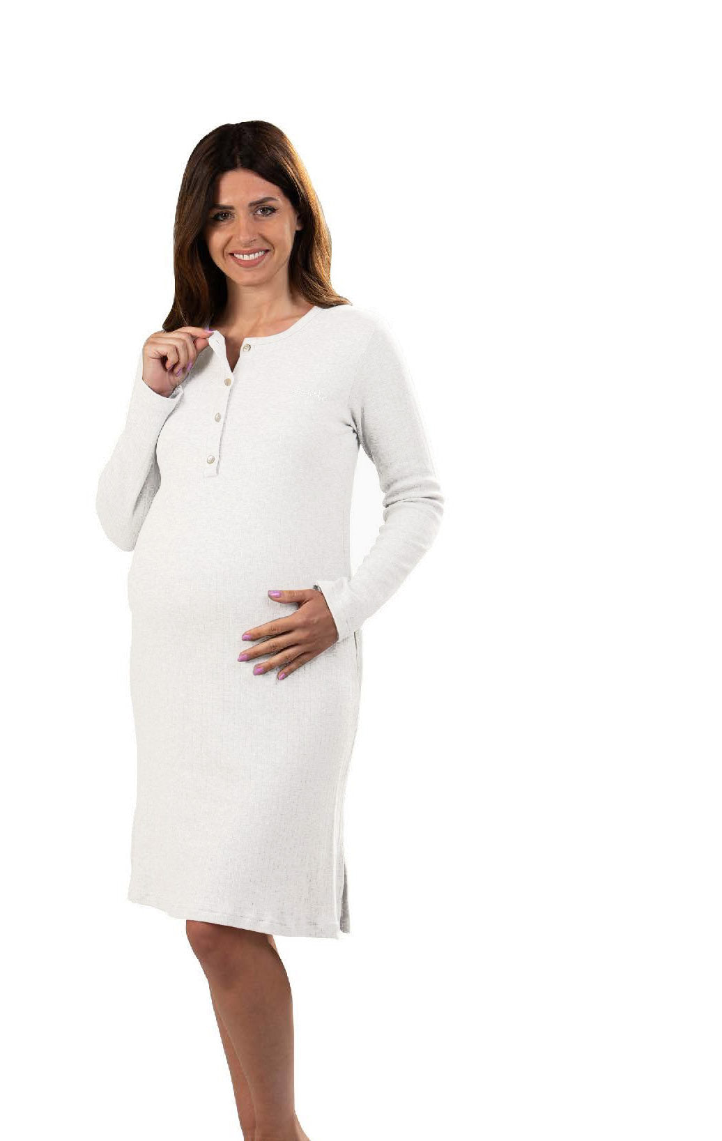 Camicia da notte manica lunga premaman modello serafino