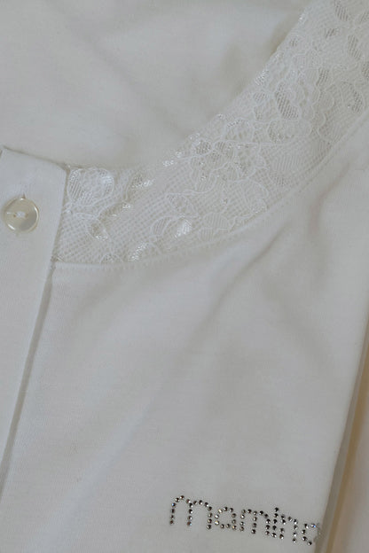 Camicia da notte aperta davanti mezza manica