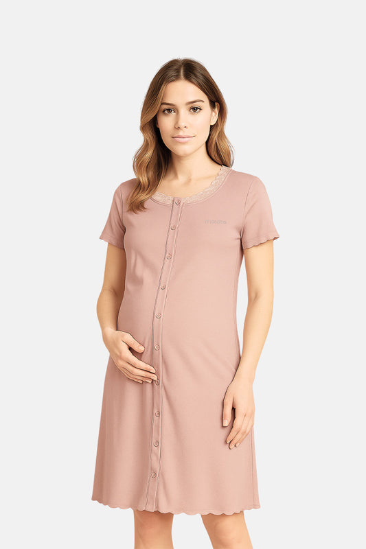 Camicia da notte aperta davanti mezza manica