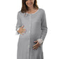 Camicia clinica aperta davanti manica lunga in cotone con pizzo e strass