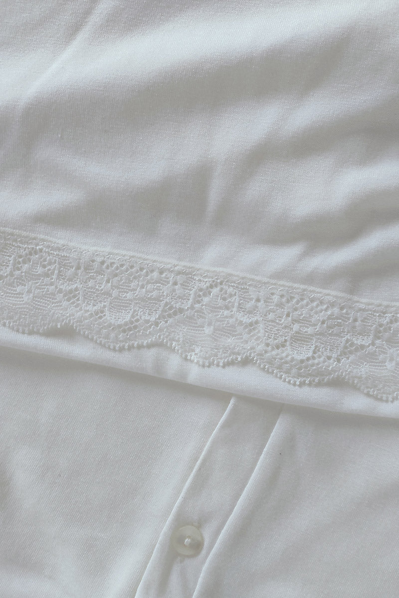 Camicia da notte clinica aperta d'avanti con manica 3/4