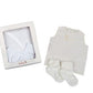 Set camicina fortuna in cotone batista con ricamo "fortuna" e calzini in 100% cotone