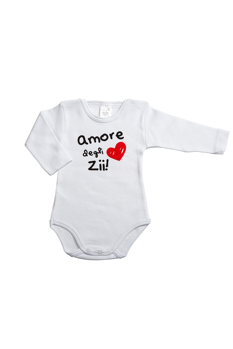 Body manica lunga con stampa "Amore degli zii!"