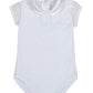 Body neonata mezza manica con colletto in raso e maniche in tulle