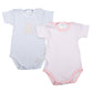 Lotto 2 pezzi body con stampa orsetto e fantasia micropois