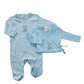 completo neonato/a 2 pezzi: tutina + scaldacuore  in caldo cotone con stampa silver