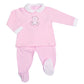 Completo 2 pezzi in jersey con ricamo orsetto