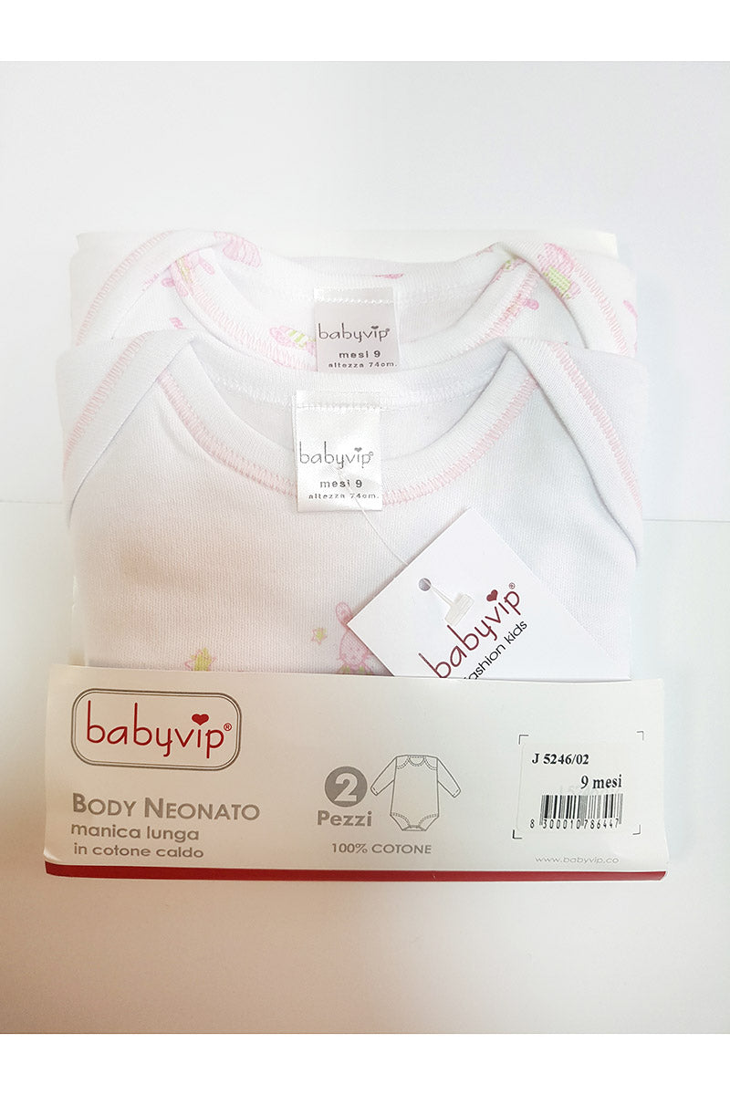 Set 6 Body neonato Babyvip manica lunga cotone caldo colori assortiti