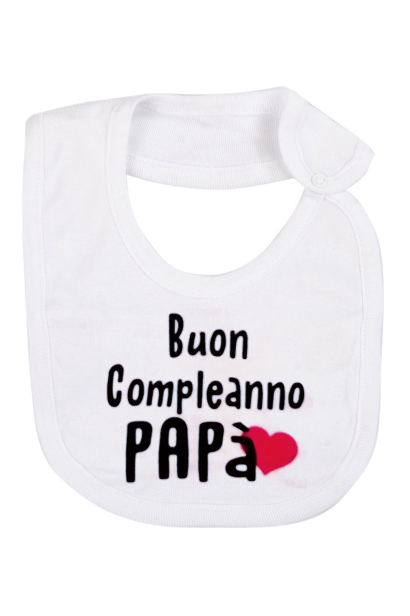 Bavetta in cotone con stampa "Buon compleanno Papà"