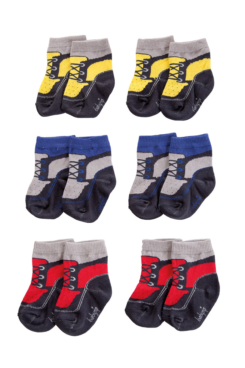 Set 6 calzini neonato a forma di scarpetta